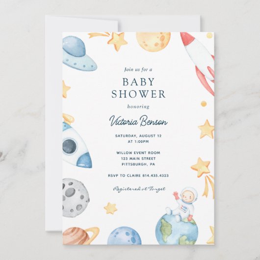 Uit deze World Baby shower uitnodiging (Voorkant)