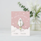 Uit deze World Pink Space Rocket Valentijn Briefkaart (Staand voorkant)