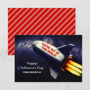 Uit deze World Retro Rocket Kinder Valentijn Notitiekaartje