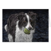 "Uit dienst?" Border Collie Kaart (Voorkant Horizontaal)