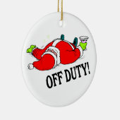 Uit dienst Drink kerstman Keramisch Ornament (Rechts)