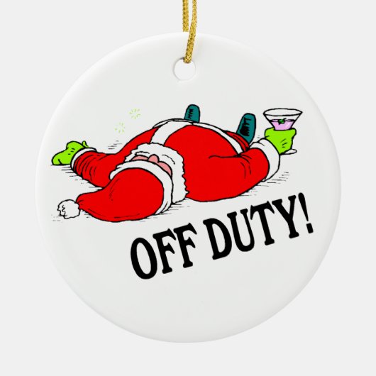 Uit dienst Drink kerstman Keramisch Ornament (Voorkant)