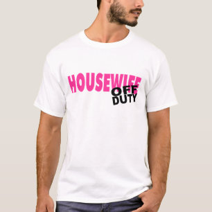 Uit dienst genomen huisvrouw (roze) t-shirt