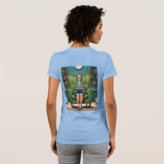 Uit dienst leraar in een studie T-shirt (Achterkant volledig)