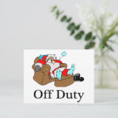 Uit dienst (slaapKerstman) Feestdagenkaart (Staand voorkant)