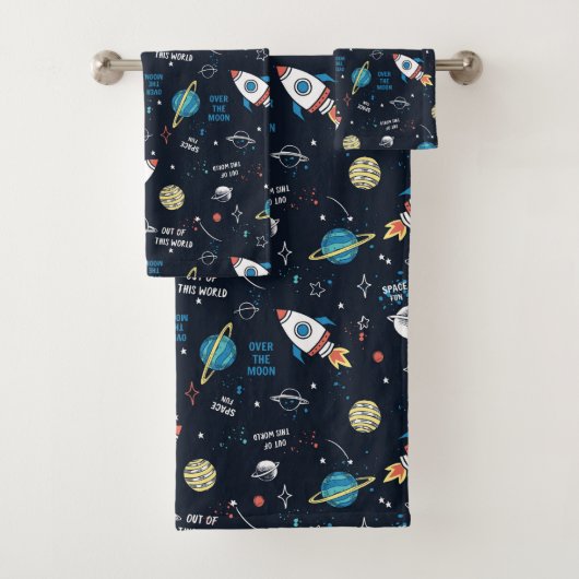Uit dit World Space Pattern Bad Handdoek (Insitu)