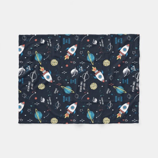 Uit dit World Space Pattern Fleece Deken (Voorkant (Horizontaal))