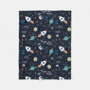 Uit dit World Space Pattern Fleece Deken