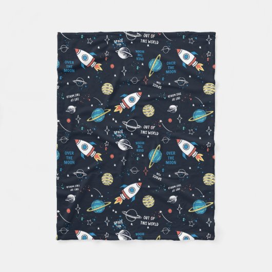 Uit dit World Space Pattern Fleece Deken (Voorkant)