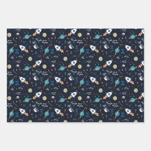 Uit dit World Space Pattern Inpakpapier Vel (Voorkant 2)