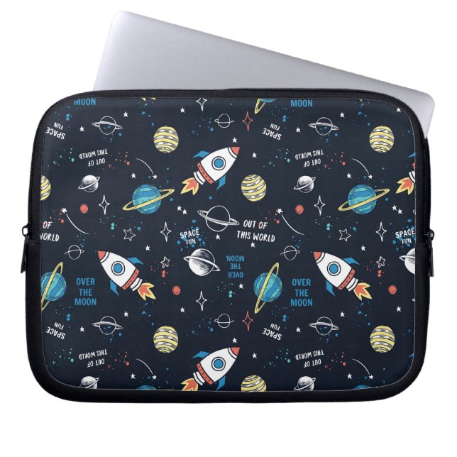 Uit dit World Space Pattern Laptop Sleeve (Voorkant)