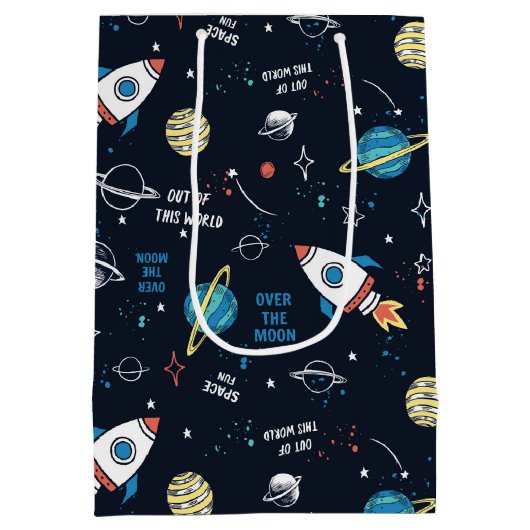 Uit dit World Space Pattern Medium Cadeauzakje (Achterkant)