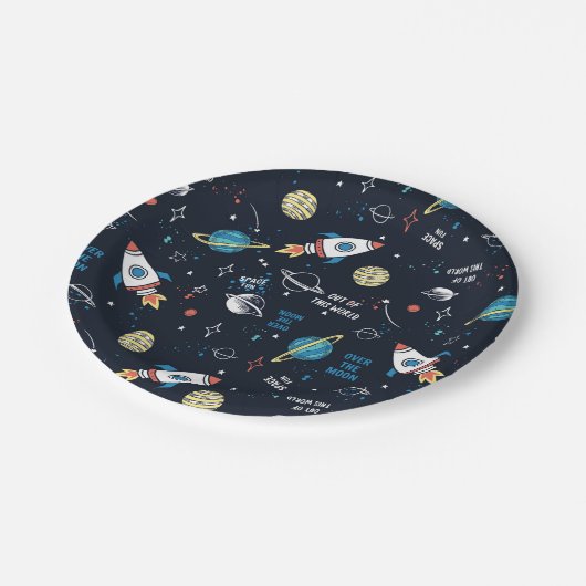 Uit dit World Space Pattern Papieren Bordje (Gekanteld)