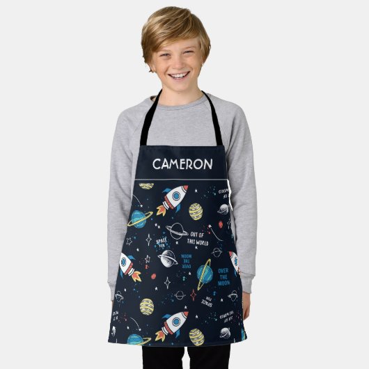 Uit dit World Space Pattern Schort (Gedragen)