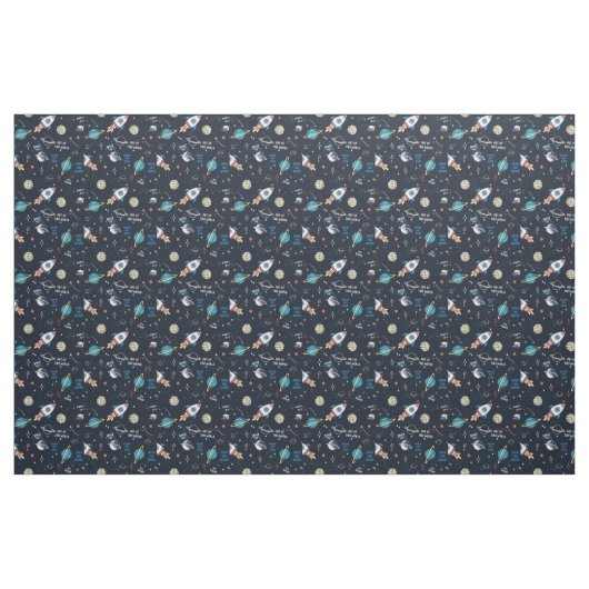 Uit dit World Space Pattern Stof (Fat Quarter)