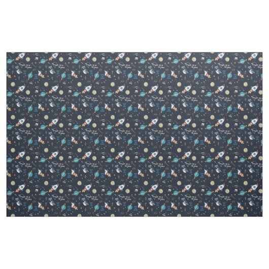 Uit dit World Space Pattern Stof (Fat Quarter)