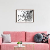 Uit een lege kamer vliegen... canvas afdruk (Insitu (Woonkamer))