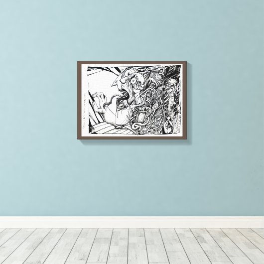 Uit een lege kamer vliegen... canvas afdruk (Insitu (Houten vloer))