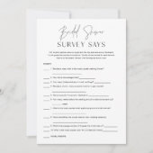 Uit een minimale enquête over het Vrijgezellenfees Kaart (Voorkant)