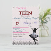 Uit een Tweener naar een Tiener Uitnodiging (Staand voorkant)