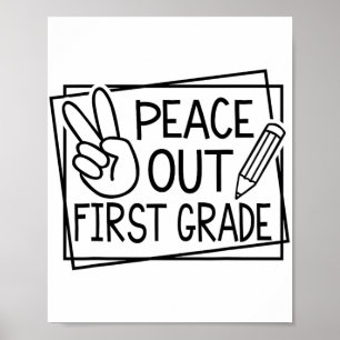 Uit eerste klas laatste dag van school zomervakant poster