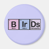 Uit elementen vervaardigde vogels magneet (Voorkant)