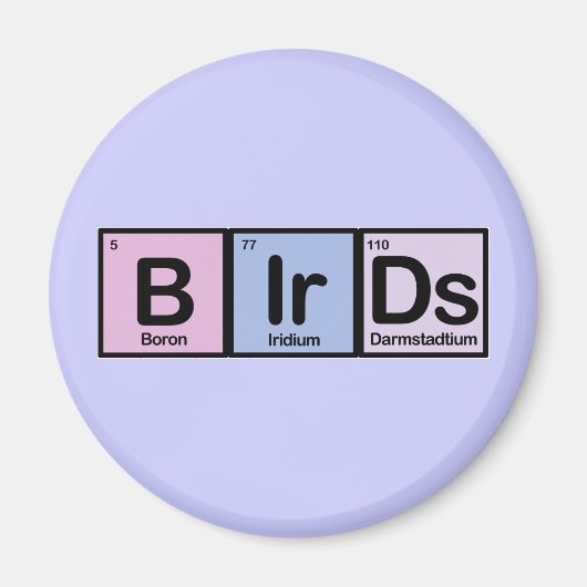 Uit elementen vervaardigde vogels magneet (Voorkant)