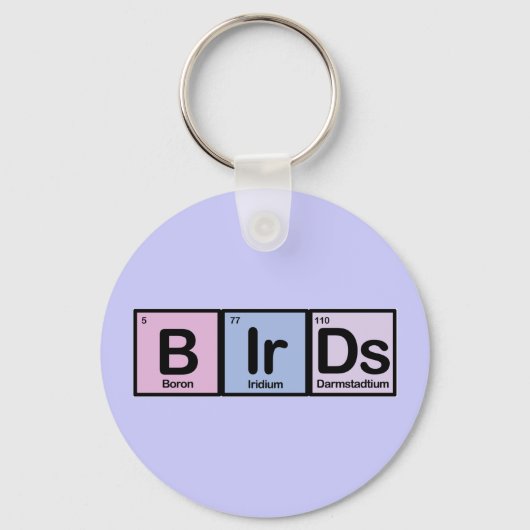 Uit elementen vervaardigde vogels sleutelhanger (Voorkant)