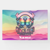 Uit en trots Gay Pride Party Spandoek (Horizontaal)