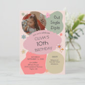 Uit enkele cijfers 10e verjaardag uitnodiging (Staand voorkant)