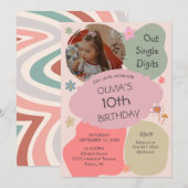 Uit enkele cijfers 10e verjaardag uitnodiging (Voorkant / Achterkant)