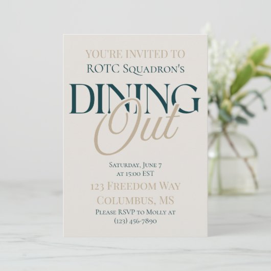 Uit eten - Modern Serif Military Kaart (Staand voorkant)