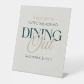 Uit eten - Modern Serif Military Reclamebord Met Voetstuk (Voorkant)