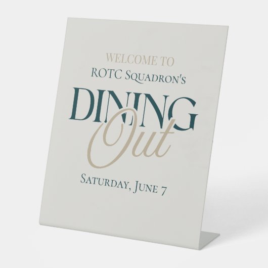 Uit eten - Modern Serif Military Reclamebord Met Voetstuk (Voorkant)