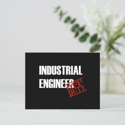 UIT-FUNCTIE INDUSTRIËLE ENGINEER DARK BRIEFKAART (Staand voorkant)