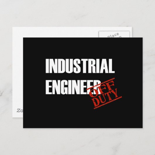 UIT-FUNCTIE INDUSTRIËLE ENGINEER DARK BRIEFKAART (Voorkant / Achterkant)