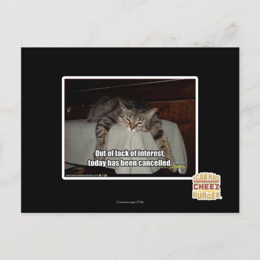 Uit gebrek aan belangstelling briefkaart (Voorkant)