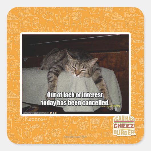 Uit gebrek aan belangstelling vierkante sticker (Voorkant)