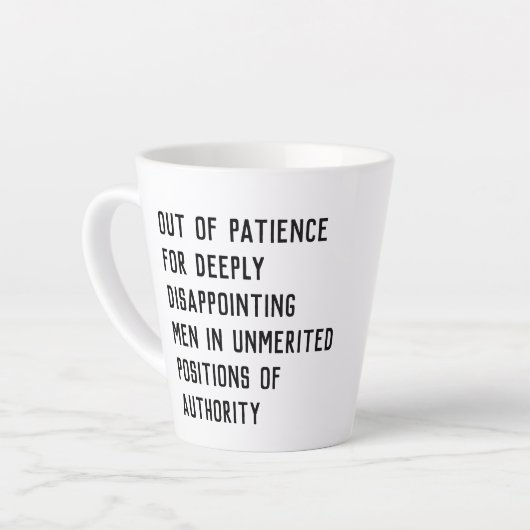 Uit geduld voor zeer teleurstellende Mannen Latte Mok (Linkerhoek)