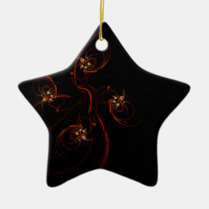 Uit het Abstracte donkere Star-Ornament Keramisch Ornament