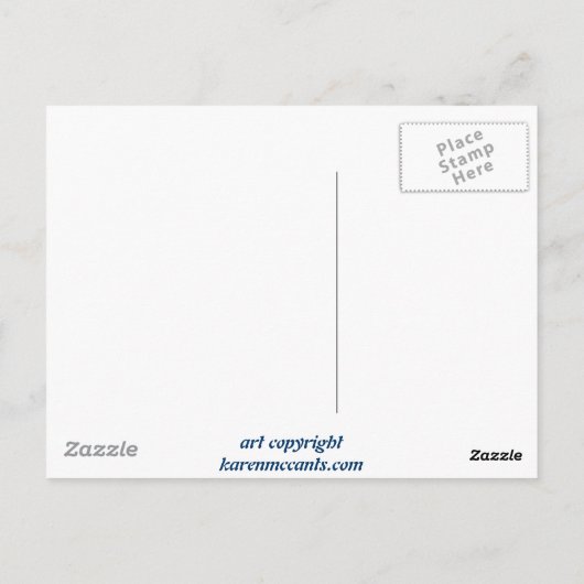 "Uit het blauw" Koi viskunst schilderen! Briefkaart (Achterkant)