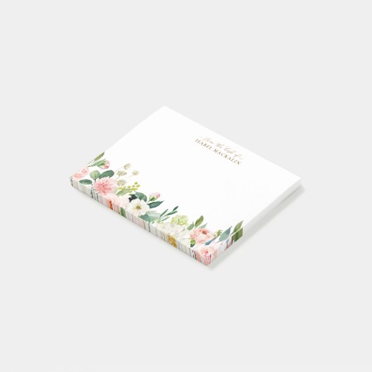 Uit het bureau van het Bleke blush roze flesje Post-it® Notes (Schuin)