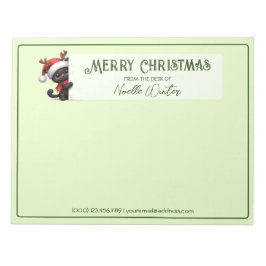 Uit het bureau van - Merry Christmas Cat Notitiebl Notitieblok