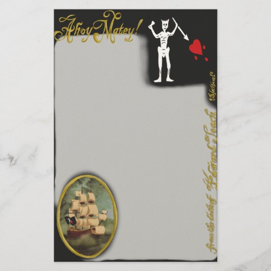 Uit het bureau van Pirate Edward Teach Stationery Briefpapier (Voorkant)