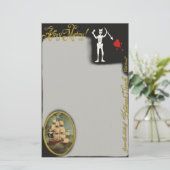 Uit het bureau van Pirate Edward Teach Stationery Briefpapier (Staand voorkant)