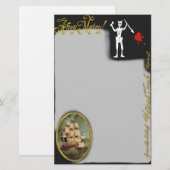Uit het bureau van Pirate Edward Teach Stationery Briefpapier (Voorkant / Achterkant)