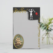 Uit het bureau van Pirate Edward Teach Stationery Briefpapier (Staand voorkant)