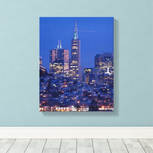 Uit het dak van de gevangenis op Alcatraz genomen Canvas Afdruk (Insitu (Houten vloer))