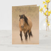 Uit het Dust Wild Horse Wenskaart Kaart (Gele Bloem)