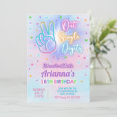 UIT HET ENKELE DIGITS meisje 10e verjaardag nodigt Kaart (Staand voorkant)